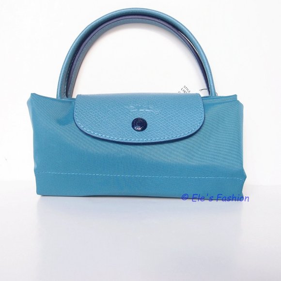 ❤️ NWT LONGCHAMP Le Pliage Type S Club Small Short Handle Tote Thunderstorm Blue - Picture 4 of 14